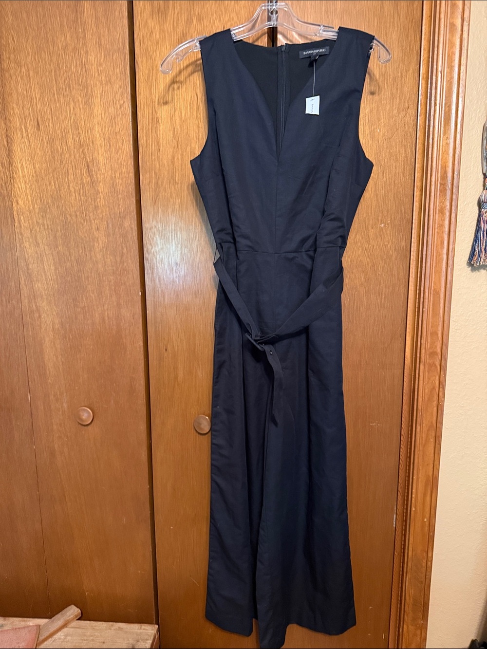 Banana Republic Black Sleeveless V-Neck Jumpsuit